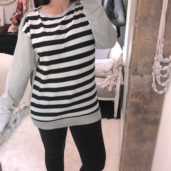 Zara Man size large striped grey sweatshirt - Picture 1 of 5